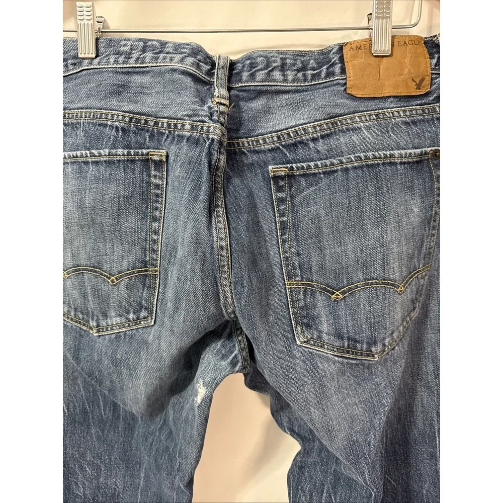 American Eagle Mens Slim Straight‎ Jeans Blue Denim Size 36x32 Used